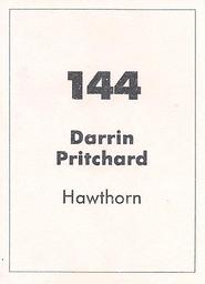 1990 Select AFL Stickers #144 Darrin Pritchard Back